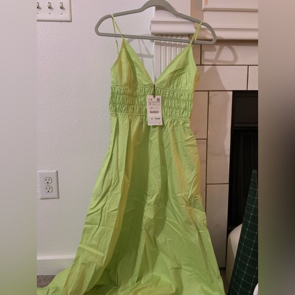 Zara Dresses Zara Lime Green Long Dress Poshmark